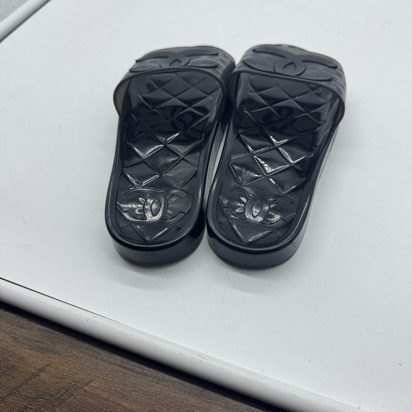 CHANEL PVC Transparent CC Flat Slide Sandals AUTHENTIC Size 36 - Picture 14 of 15
